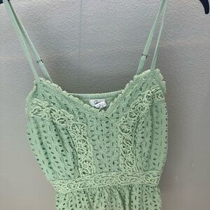 Mint Green Eyelet Top